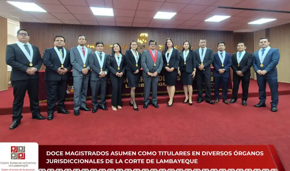 Doce magistrados asumieron como jueces titulares en Lambayeque. Foto: difusión. Doce magistrados asumieron como jueces titulares en Lambayeque. Foto: difusión.