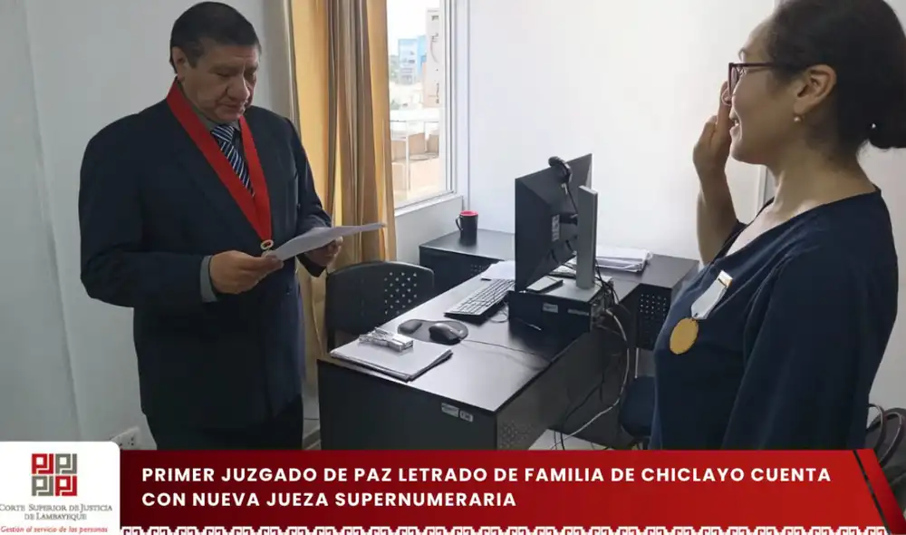 Nueva jueza supernumeraria asumió funciones en el juzgado de familia de Chiclayo. Foto: difusión.