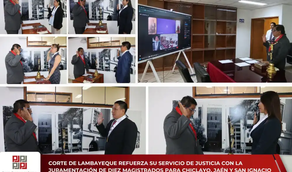 Diez magistrados juramentaron para asumir funciones en Lambayeque. Foto: difusión. Diez magistrados juramentaron para asumir funciones en Lambayeque. Foto: difusión.