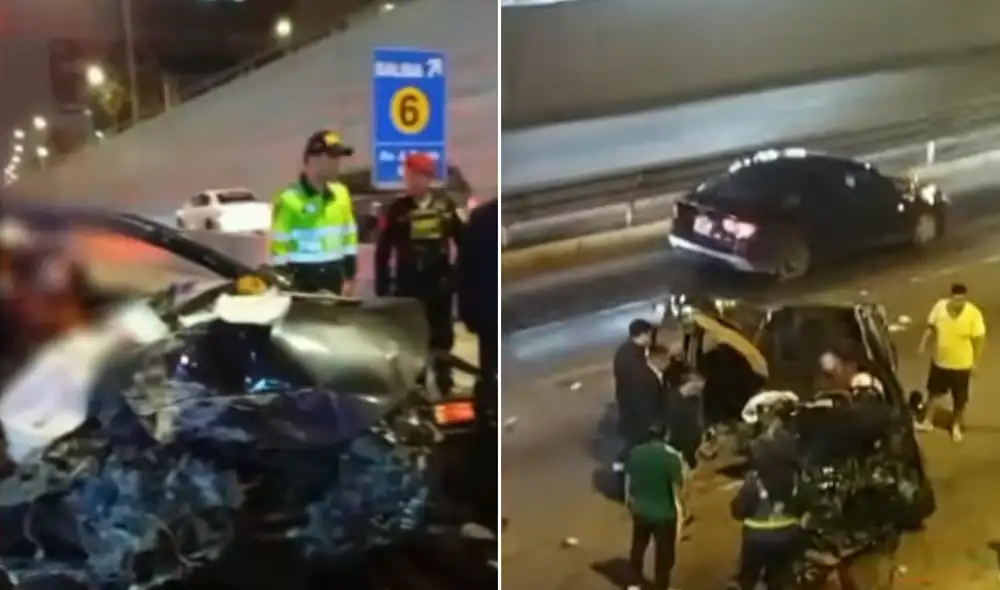 Conductor se salva de morir tras violento accidente en la Vía Expresa. Foto: Composición LR