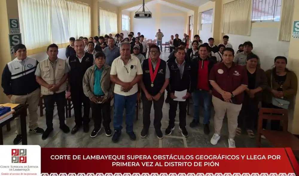 Corte de Lambayeque llegó por primera vez al distrito de Pión. Foto: difusión. Corte de Lambayeque llegó por primera vez al distrito de Pión. Foto: difusión.
