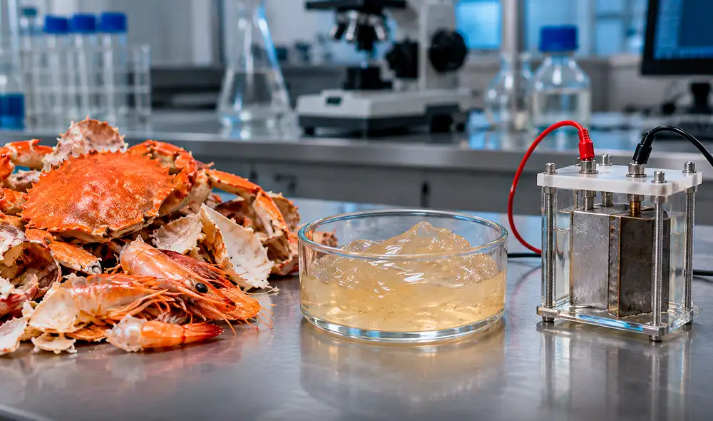 Investigadores de la Universidad de Maryland y Houston desarrollaron un electrolito biodegradable, hecho de quitosano, para baterías recargables de zinc. El prototipo mostró un rendimiento del 99,7% en más de 1.000 ciclos. Investigadores de la Universidad de Maryland y Houston desarrollaron un electrolito biodegradable, hecho de quitosano, para baterías recargables de zinc. El prototipo mostró un rendimiento del 99,7% en más de 1.000 ciclos.