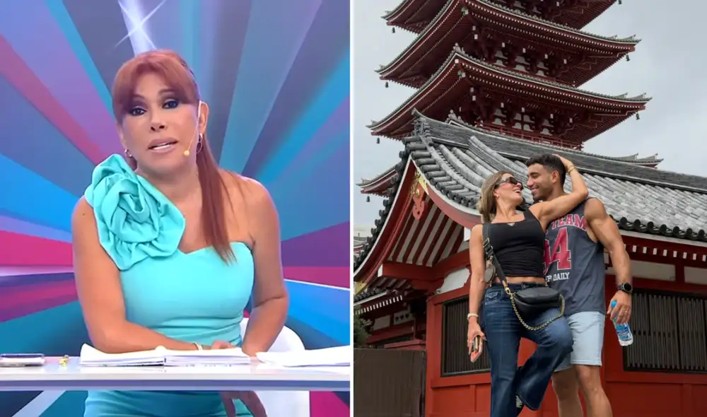 Magaly Medina se refirió al viaje de Alejandra Baigorria y Said Palao a Japón. Foto: Composición LR/ATV/Instagram.