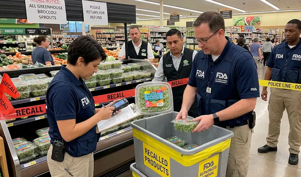 FDA emite alerta sobre un retiro de brotes de brócoli por estar contaminados.