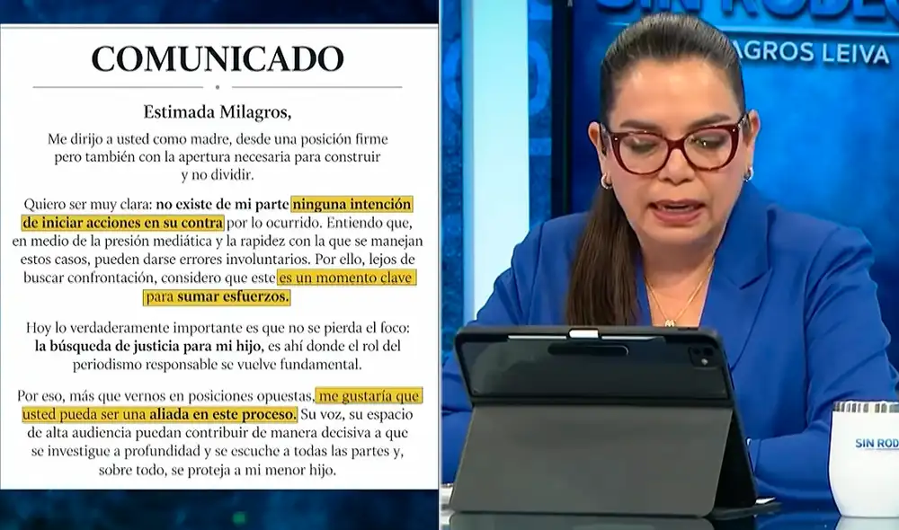 Milagros Leiva reiteró sus disculpas públicas a toda la familia del menor agredido en el Liceo Naval. Foto: Composición LR/Panamericana