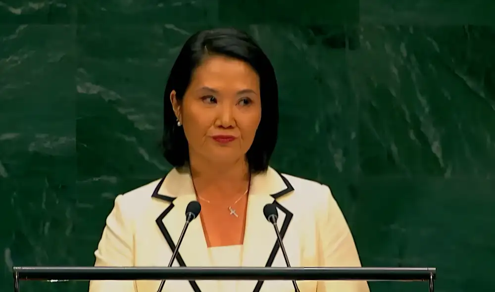 Keiko Fujimori se refirió a los juicios contra militares durante su discurso en la ONU. Foto: captura de pantalla