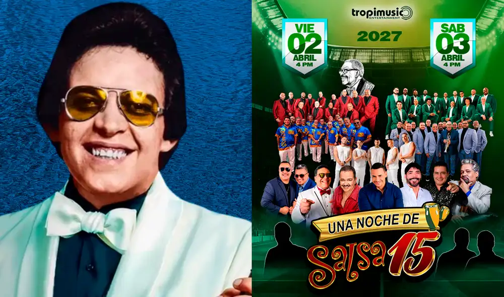 El festival ‘Una Noche de Salsa 15’ regresa a Lima el 2 y 3 de abril de 2027, en el Estadio San Marcos, celebrando la música salsa con grandes artistas. Fotos: difusión. El festival ‘Una Noche de Salsa 15’ regresa a Lima el 2 y 3 de abril de 2027, en el Estadio San Marcos, celebrando la música salsa con grandes artistas. Fotos: difusión.
