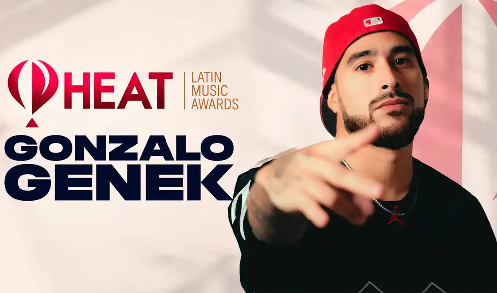 Gonzalo Genek, cantante urbano peruano, celebra su nominación a los Premios HEAT Latin Music Awards 2026 en la categoría Mejor Artista Región Sur. Foto: difusión