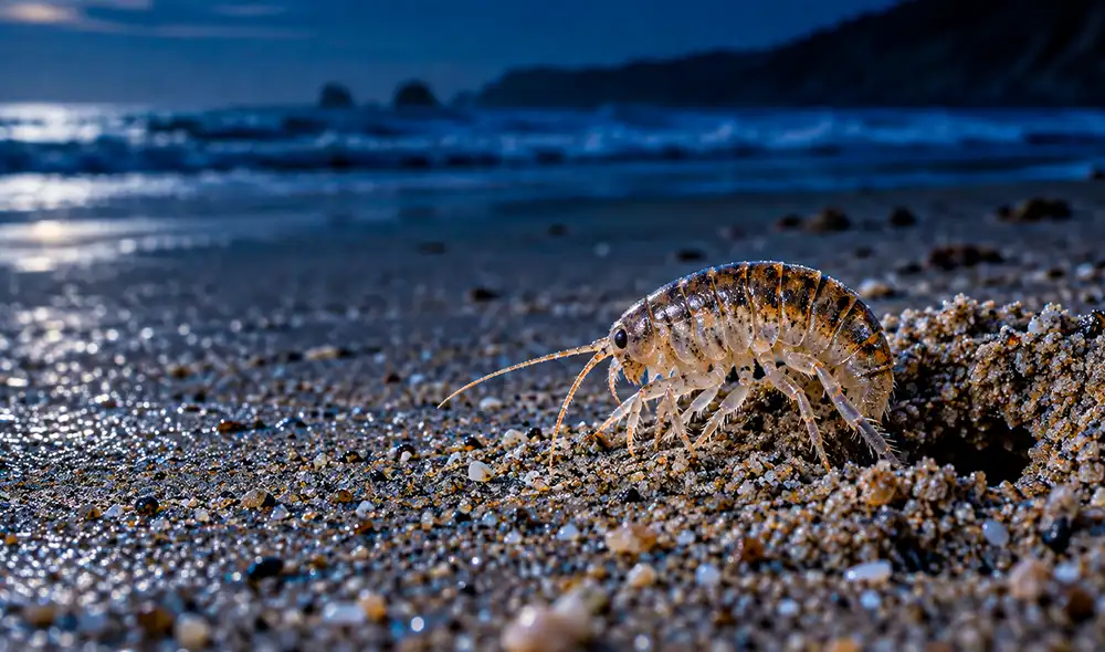Las playas del sur de California son escenario de una intensa actividad nocturna protagonizada por las pulgas de mar, crustáceos que reestructuran la arena cada noche.