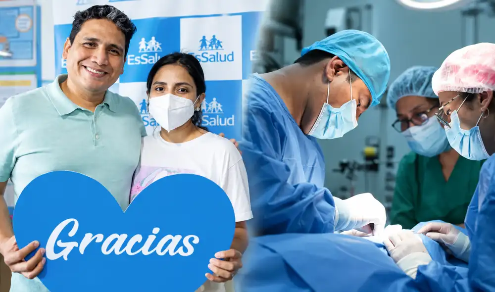 EsSalud reporta un exitoso trasplante renal realizado en el Hospital Edgardo Rebagliati a Alexandra Montoya, quien recibió el órgano donado por su esposo, Diego García.