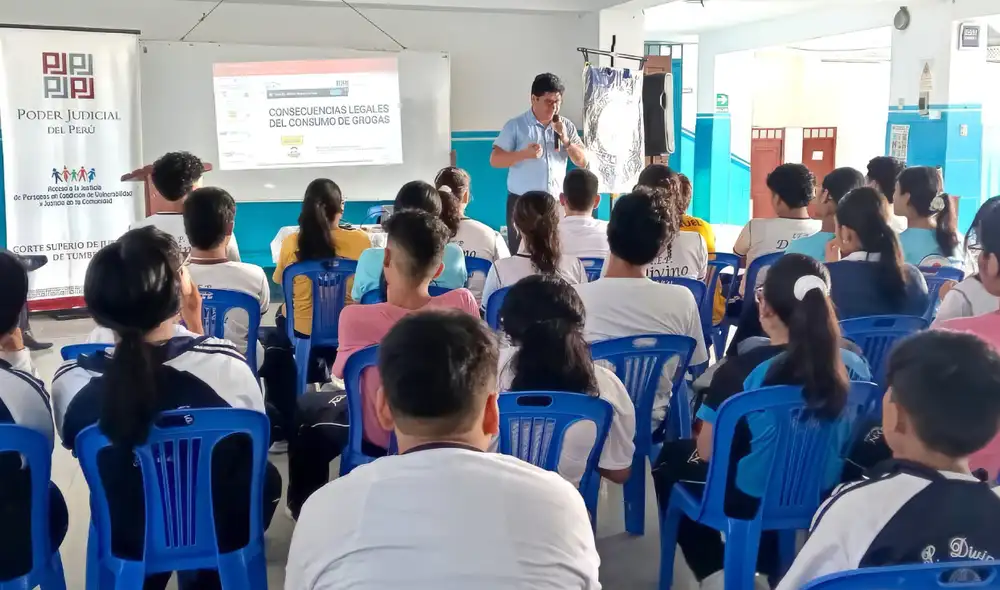 Corte de Tumbes orienta a escolares sobre prevención de la violencia. Foto: difusión. Corte de Tumbes orienta a escolares sobre prevención de la violencia. Foto: difusión.
