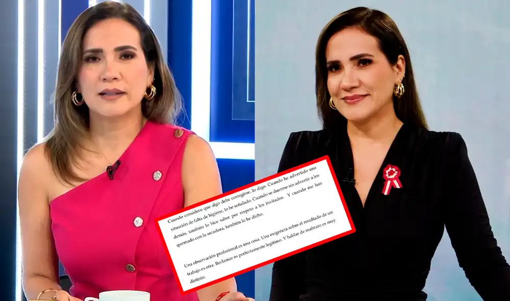 Alvina Ruiz responde a polémica tras acusaciones de maquilladoras que relatan malos tratos. La periodista emitió un comunicado para clarificar su postura y limpiar su nombre. Foto: Willax/Instagram
