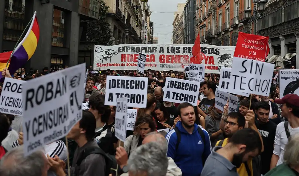 Los manifestantes reclaman soluciones ante los altos precios de los alquileres en España y preparan nuevas acciones