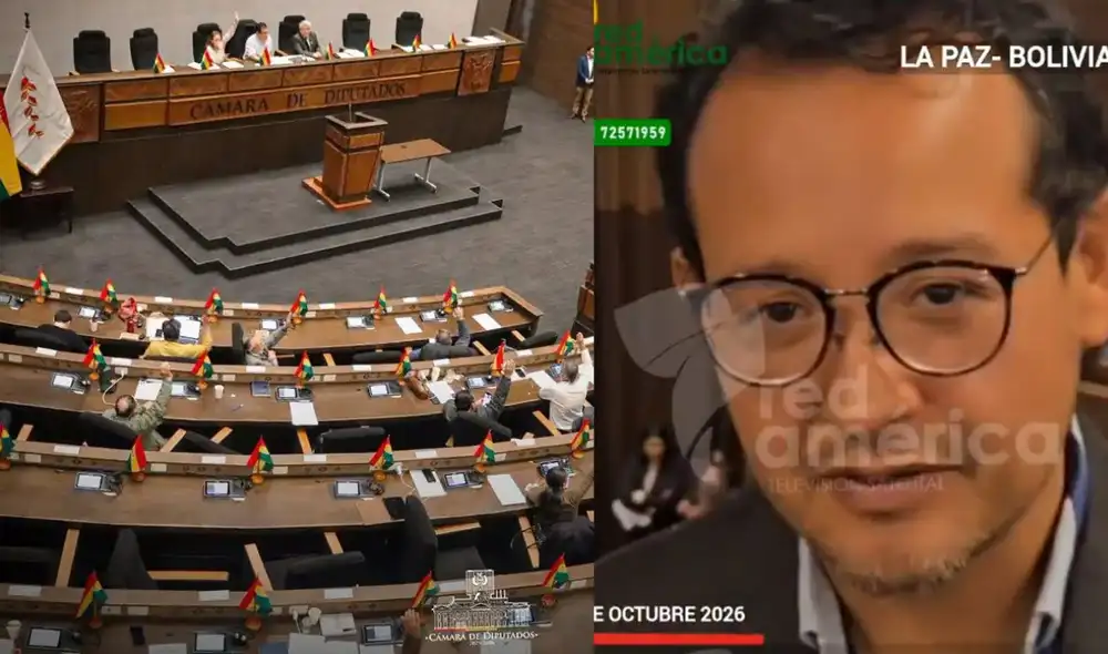 Suni Carrillo fue captado junto a otros diplomáticos en Congreso boliviano | Composición: LR. Suni Carrillo fue captado junto a otros diplomáticos en Congreso boliviano | Composición: LR.