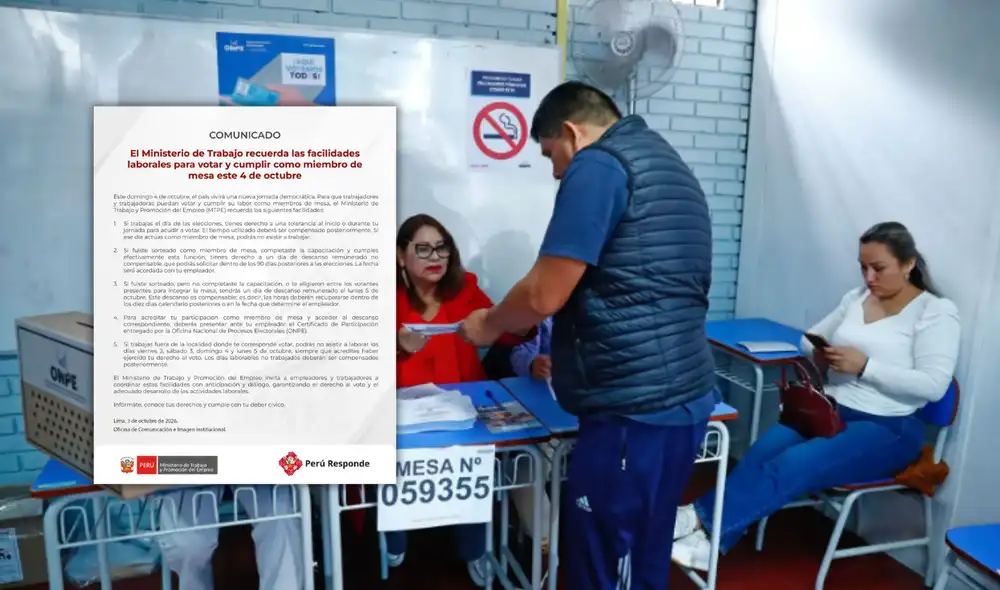 Facilidades laborales por elecciones del 4 de octubre de 2026