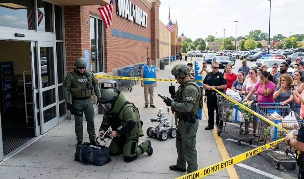 Agentes policiales recibieron un reporte de amenaza de bomba dentro del Walmart.