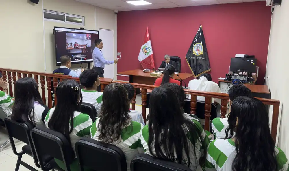 Escolares de Tumbes participaron en la Ruta de la Flagrancia. Foto: difusión.