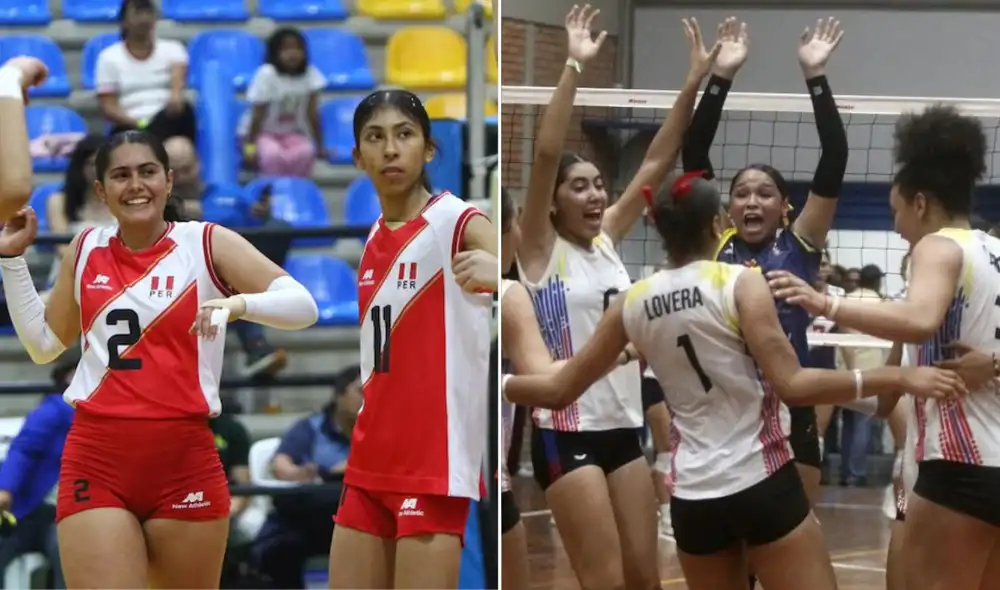 Perú y Venezuela se enfrentan en el Sudamericano de Vóley sub 19. Foto: FPV/FVV/composición LR