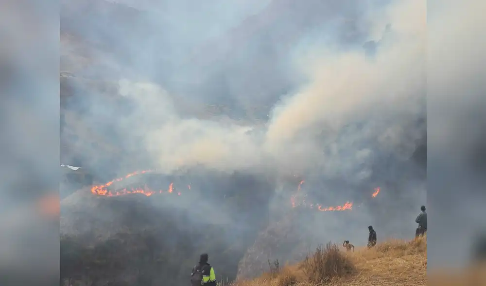 Incendio forestal avanza en Cusco