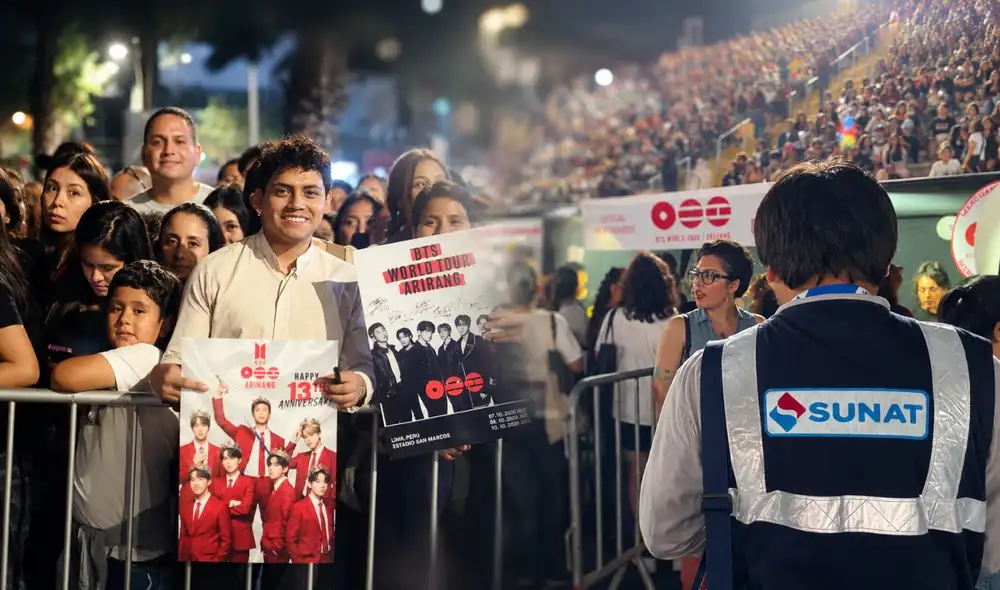 Los tres conciertos de BTS en Lima generaron ingresos récord en ventas de merchandising, alcanzando más de S/5,6 millones, según la Sunat. Los tres conciertos de BTS en Lima generaron ingresos récord en ventas de merchandising, alcanzando más de S/5,6 millones, según la Sunat.