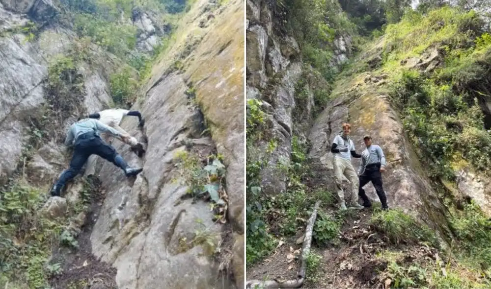 Turista ucraniano rescatado en montaña Putucusi cerca de Machu Picchu Turista ucraniano rescatado en montaña Putucusi cerca de Machu Picchu