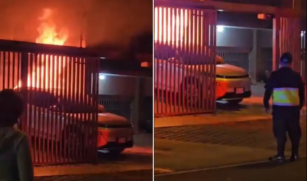 Camioneta híbrida explota e incendia en estacionamiento de La Molina