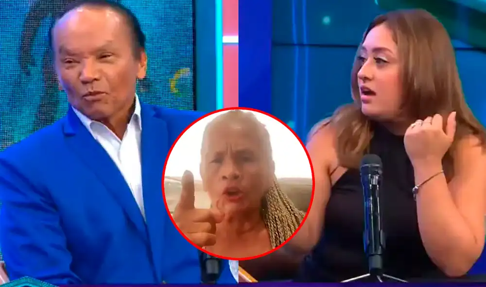 Heydi Amado quedó sorprendida con la revelación y justificación que le dio Melcochita. Foto: Composición LR/Captura/YouTube