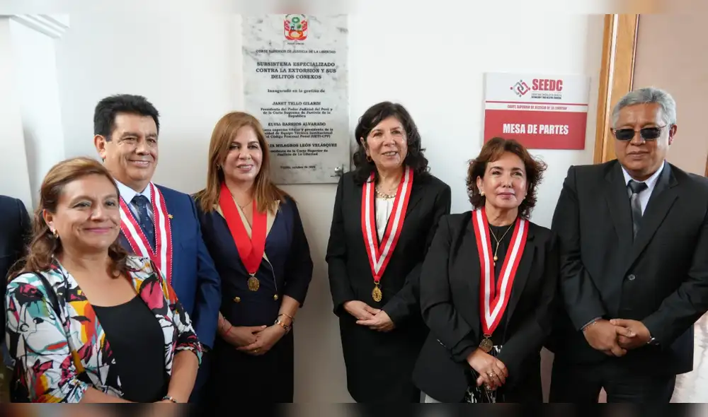 El Poder Judicial inauguró en Trujillo la primera sede a nivel nacional del Subsistema Especializado de Extorsión y Delitos Conexos, una iniciativa que busca fortalecer la respuesta de la justicia frente a la criminalidad. Foto: difusión. El Poder Judicial inauguró en Trujillo la primera sede a nivel nacional del Subsistema Especializado de Extorsión y Delitos Conexos, una iniciativa que busca fortalecer la respuesta de la justicia frente a la criminalidad. Foto: difusión.