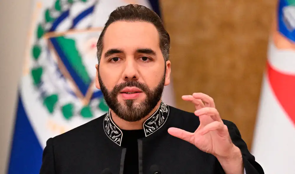 Bukele hizo estas declaraciones durante la visita de la presidenta de Costa Rica. Foto: AFP.