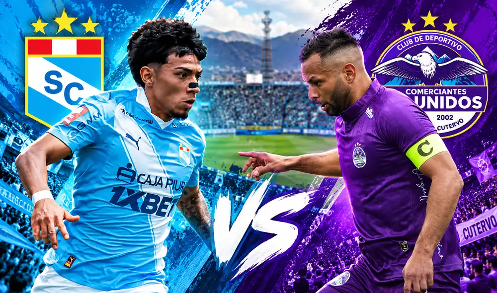 Sporting Cristal y Comerciantes Unidos se enfrentan en el estadio Alberto Gallardo. Foto: composición LR/ChatGPT Sporting Cristal y Comerciantes Unidos se enfrentan en el estadio Alberto Gallardo. Foto: composición LR/ChatGPT