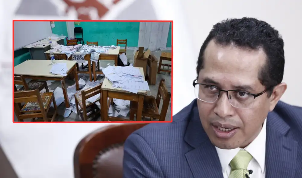 Una turba ingre a la Institución Educativa José Carlos Mariátegui, en el distrito San Juan de Bigotes, provincia de Mórropón (Piura), y destruyeron ánforas, cédulas de sufragio y actas electorales. Foto: composición LR Una turba ingre a la Institución Educativa José Carlos Mariátegui, en el distrito San Juan de Bigotes, provincia de Mórropón (Piura), y destruyeron ánforas, cédulas de sufragio y actas electorales. Foto: composición LR