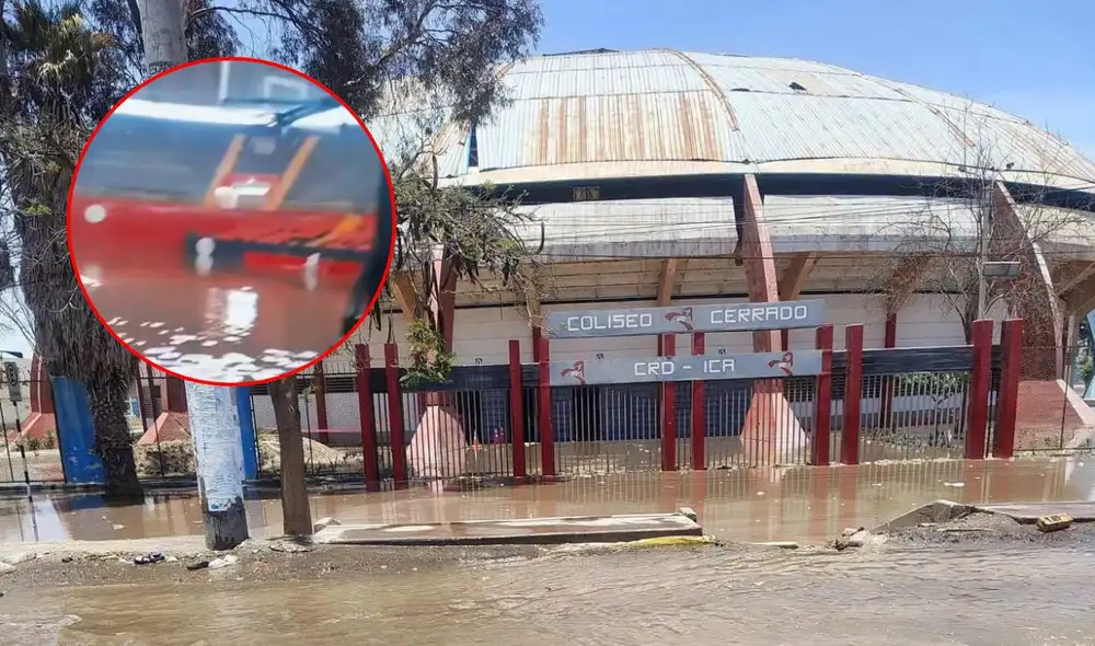 Desborde de La Mochica inundó calles y ambientes del coliseo Desborde de La Mochica inundó calles y ambientes del coliseo
