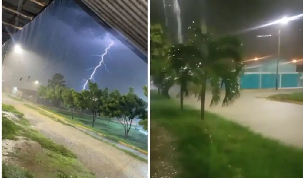 Lluvias intensas y tormenta eléctrica en Tumbes Lluvias intensas y tormenta eléctrica en Tumbes