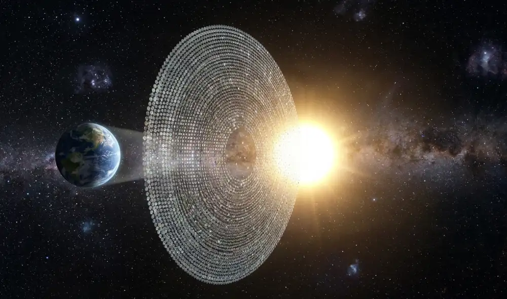Una propuesta de sombrilla planetario podría enfriar la Tierra en 1 °C. Foto: Gemini IA