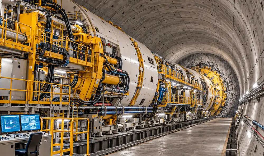 La tuneladora Yongzhou, de 135 metros y 4.350 toneladas, lidera las excavaciones del túnel de Jintang, el futuro túnel ferroviario submarino más largo del mundo en Zhejiang, China. La tuneladora Yongzhou, de 135 metros y 4.350 toneladas, lidera las excavaciones del túnel de Jintang, el futuro túnel ferroviario submarino más largo del mundo en Zhejiang, China.