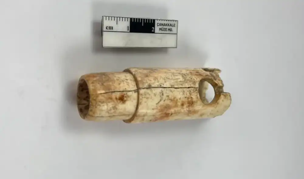 Una fragmento de flauta de hueso fue encontrada en Troya. Foto: Ministerio de Cultura de Turquía
