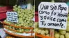 Comerciante peruana de uvas sorprende con ingenioso letrero: “Sin ‘pepa’ como tu novio”