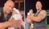 Dwayne Johnson, ‘La Roca’, enternece al cargar a una bebé durante la promoción de su película