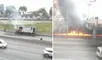 Tráfico bloqueado en Panamericana Norte por incendio de camión de gaseosa cerca del óvalo Naranjal