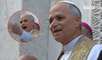 Papa León XIV sonríe y saluda conmovido al escuchar el saludo de un grupo de peruanos durante su visita al santuario en Genazzano.