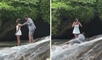 Novio iba a pedirle matrimonio a su pareja en cascada, pero terminó cayendo: "Y se marchó..."