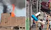 Un siniestro de grandes proporciones consume un almacén de plástico en el Rímac