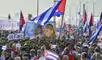 Miles de personas se congregaron frente a la embajada de EE. UU. en La Habana, apoyando a Raúl Castro