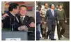 Edecanes presidenciales en funciones: a la izquierda, el entonces capitán de fragata Francisco Calisto Giampietri, en 1998; y a la derecha, el coronel José Tantaleán Alatrista, en 2000. Foto: difusión