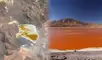 Una imagen desde la Estación Espacial Internacional revela la cautivadora Laguna Colorada en Bolivia, una mancha naranja y rojiza de origen natural.