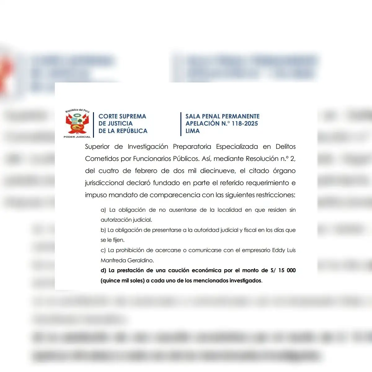 Juan Varillas, comparecencia con restricciones