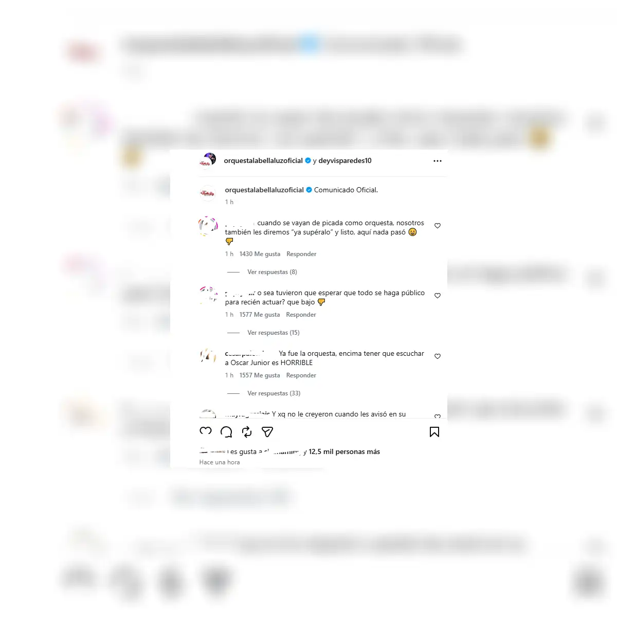 Usuarios rechazan comunicado de La Bella Luz