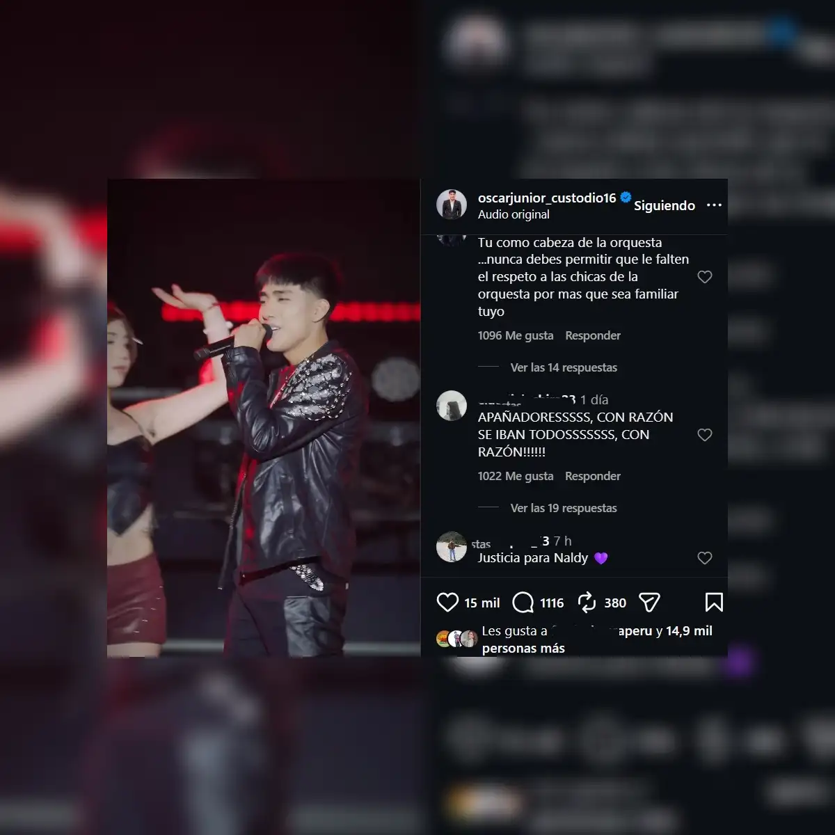 Comentarios en redes sociales