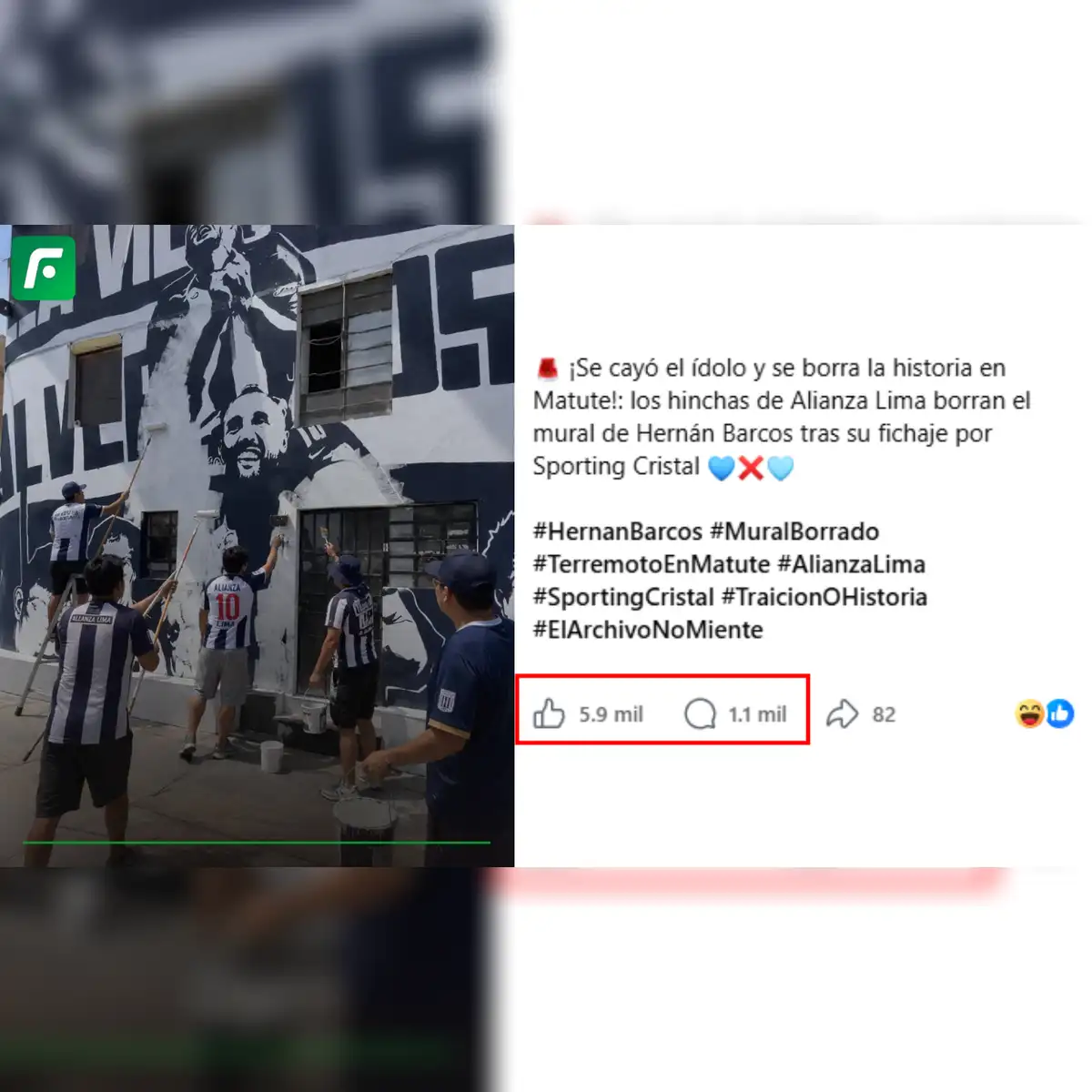 Publicación con más alcance en redes. Foto: Facebook