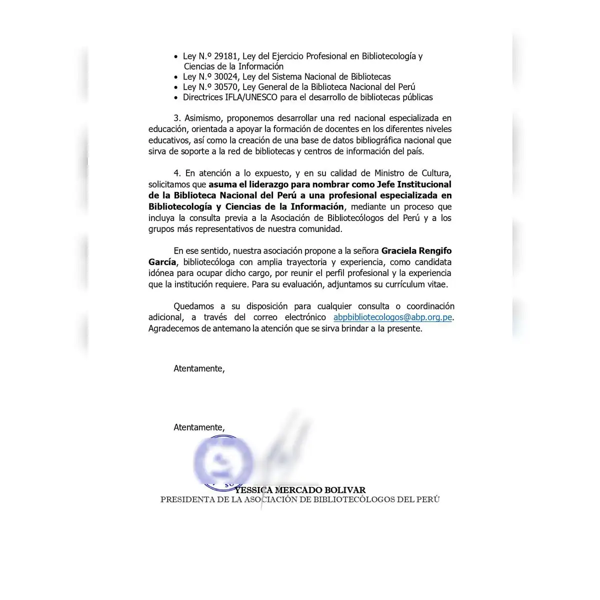 Comunicado de la ABP. Imagen: Difusión.